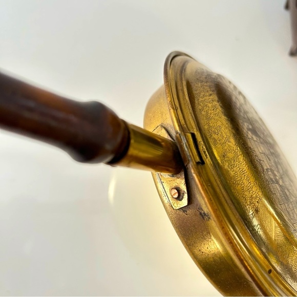 Rustic Farmhouse decor Antique English Brass Bed Warmer - Picture 6 of 14